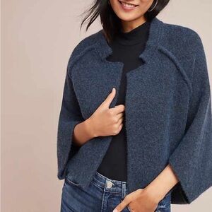 Women's Blue Open-Front Sweater Anthropologie
